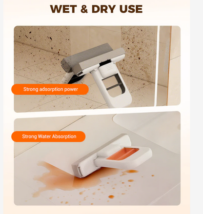 🧽 The Mini Self-Wringing Sponge Mop Clean Faster.