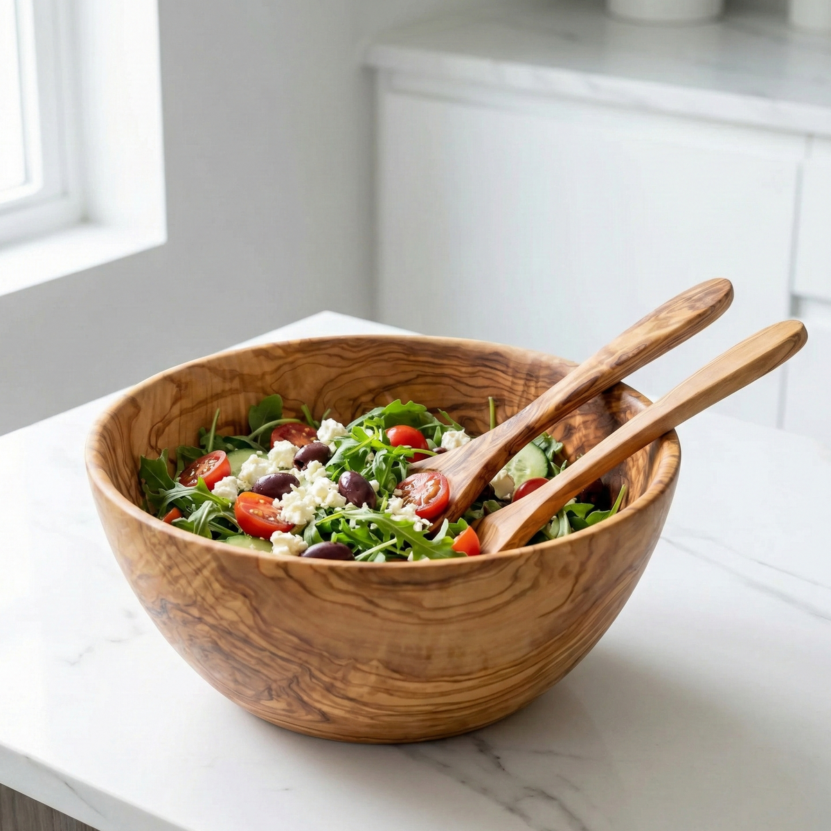 Salad Bowl with Spoon & Fork Set